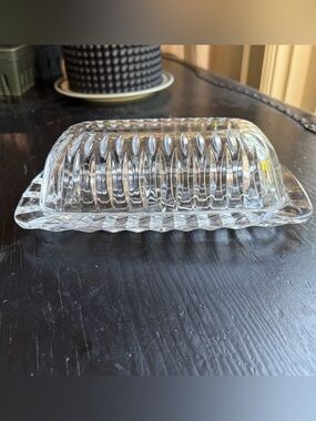 Mikasa Royal Suite lead Crystal Butter Dish Vintage